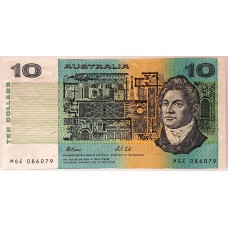 AUSTRALIA 1991 . TEN 10 DOLLAR BANKNOTE . ERROR . MISSING INK AROUND GREENWAY